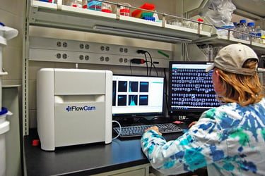 Scientist using FlowCam